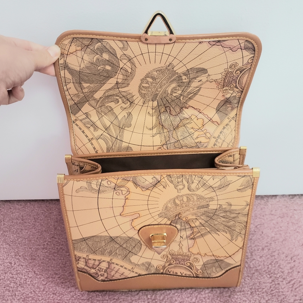 Tan Map Shoulder Bag - Picture 4 of 9